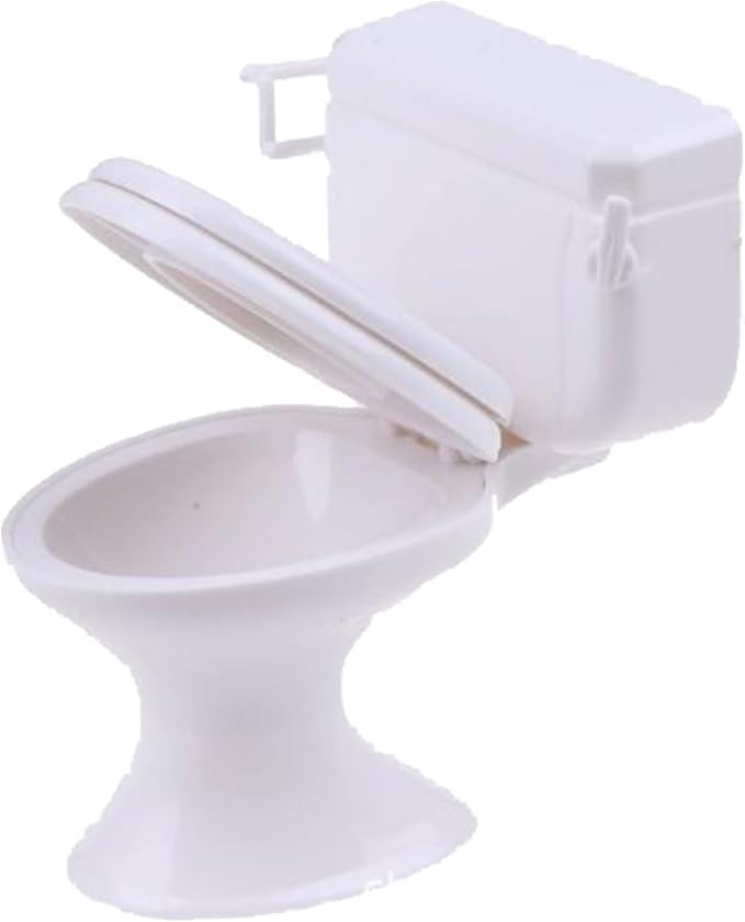 aoukoslt 1:12 Scale Miniature Bathroom Toilet - Realistic Dollhouse Furniture for DIY Crafts, Dioramas and Architectural Models - Image 1